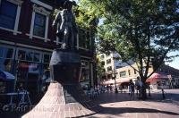The statue of Gassy Jack stands in the center of Gastown in Vancouver, Canada.