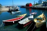 The charming Halls Harbour in Nova Scotia at high tide