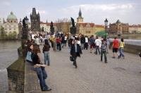 The historic Charles Bridge in Prague is a crossing that many people venture on while visiting the Czech Republic in Europe.