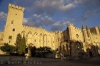The historic Palais des Papes looms over Avignon in Provence, France in Europe.