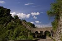 Built in the 17th Century, La Menour Viaduct provides access to the equally as historic Notre Dame de la Menour a historic site in the Alpes Maritimes, Provence, France.