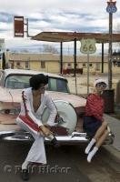 An interesting display outside a shop along the Historic Route 66 in Seligman, Arizona, USA.