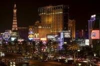 The stunning array of nightlife options along the Strip in Las Vegas, Nevada, USA.