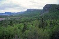 The Long Range Mountains extend from the south western coast to the Northern Peninsula of Newfoundland in Canada.