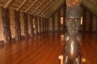 Great Maori Art is for public display in the Maori Meeting House on the famopus Grounds of Waitangi on the North Island of New Zealand