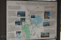 An information sign at a viewpoint overlooking Mono Lake Basin in California, USA.