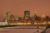 Stock Photo Montreal Cityscape at Night in winter