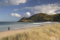 A great fishing and vacation location is the beach at Spirits Bay in Northland, New Zealand.