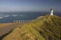 Watch the Pacific Ocean clash with the Tasman Sea from the famous Cape Reinga lighthouse in Northland, New Zealand.