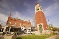 The town clock located in the main street of the pretty town of Niagara on the Lake a perfect vacation destination for families or couples.