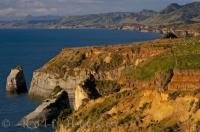 Stunning rugged cliffs adorn the North Taranaki Bight coastline on the North Island of New Zealand.