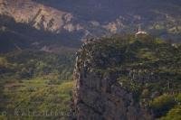 The Notre Dame du Roc chapel above the town of Castellane in the Gorges du Verdon in the Alpes de Haute, Provence in France.