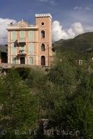 The old village of Sospel on the Bevera River in Provence, France in Europe.