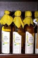 Uniquely displayed bottles of olive oil in a store along Pike Place at the Public Market Center of Seattle.