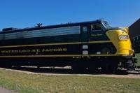 The train will transport you between St Jacobs and Waterloo in Ontario, Canada.