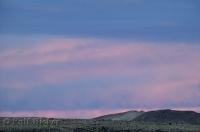 The sun sets near Owens Lake and Keeler in California, USA.