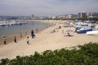 The working port of Palamos is situated along the Costa Brava in Spain, Europe.