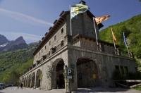 The Parador De Bielsa Hotel is situated in the middle of the Pyrenees in Parque Nacional Ordesa y Monte Perdido in Huesca, Aragon in Spain, Europe.