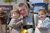 A family from the village of Putzbrunn celebrating the Maibaumfest in Southern Bavaria, Germany.
