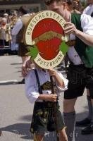 The Burschenvereins logo is one of many seen around the Maibaumfest in Putzbrunn, South Bavaria, Germany.