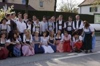 A gathering of local People from the village of Putzbrunn turn out in their lederhosen and dirndl's.