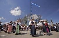 A dance is performed during the Maibaumfest in the small town of Putzbrunn near Munich in Southern Bavaria.