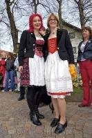 Traditionally dressed women at the Maibaumfest held each year in Putzbrunn, Germany.