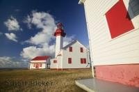 Dotted along the coast of the Gaspe Peninsula of Quebec, Canada are some interesting light house locations.