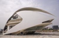 The beautiful Queen Sofia Opera House completes the City of the Arts and Sciences in the city of Valencia in Spain, Europe.