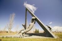 Situated in the pretty Beausejour Park in Rimouski, Quebec, is an interesting sculpture called Les Batisseurs.