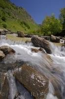 The River Varrados runs through the beautiful lush Vall d'Aran in the Pyrenees of Catalonia, Spain.
