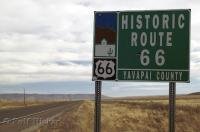 This sign was is situated along the Historic Route 66 in Yavapai County in Arizona, USA.