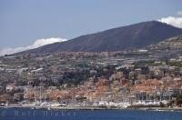 The popular tourist destination of San Remo along the coast of Liguria in Italy.