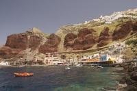 Fishing boats in Ammoudi Beach Harbor