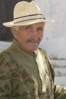 Portrait photo of a older greek man on Santorini Island.