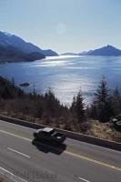 The Sea to Sky Highway which runs from the City of Vancouver, passes Howe Sound and the resort town of Whistler to Pemberton in British Columbia, Canada.