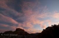 Sun sets over one of the State Parks in Sedona, Arizona, USA.
