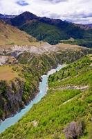 Cutting through Skippers Canyon, the Shotover River in Central Otago, New Zealand was once the focus of a gold mining boom.