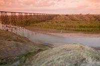 Crossing the Oldman River in Southern Alberta near Lethbridge is the High Level Railway Bridge.