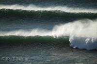 The surfs definitely up along Cannon Beach in Oregon, USA.
