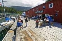 Photo of Telegraph Cove in British Columbia on Northern Vancouver Island, an family vacation and whale watching destination