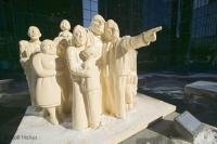 The Illuminated Crowd is situated on McGill College Avenue in Montreal City, Quebec, Canada.