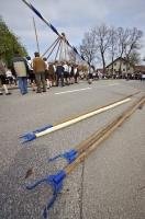 These poles are used in the traditional Maibaumfest held each May in Germany.