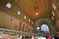The style of both the interior and exterior of the grand Union Station building in Toronto are in the The Beaux-Art style of architecture.