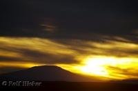 A stunning sunset in the clouds near Valley of the Gods in Utah, USA.