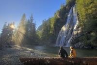 The pristine Virgin Falls, a waterfall situated on the West Coast of Vancouver Island is a great location to spend a while for a romantic picnic or just for nature viewing.