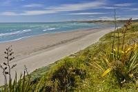 Wainui Beach in Waikato, New Zealand is a long stretch of beautiful sandy shoreline.