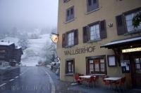 Enjoy a fine meal at the Walliserhof Restaurant in the village of Muenster in the Swiss Alps of Switzerland.