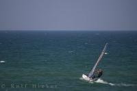 Wind surfing is a very popular outdoor water sport along the Costa Blanca in Valencia, Spain in Europe.