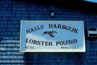 photo of Halls Harbour Lobster Pound Sign